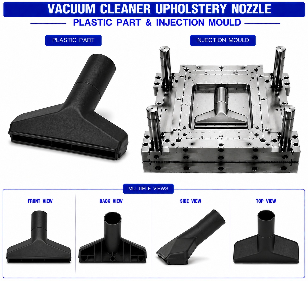 Vacuum Cleaner Plastic Upholstery Nozzle